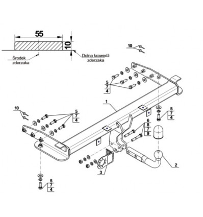 Фаркоп на Jeep Grand Cherokee J-056