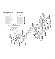 Фаркоп на Hyundai Santa Fe K-035