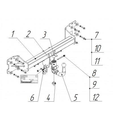 Фаркоп на Audi Q7 3556AK41