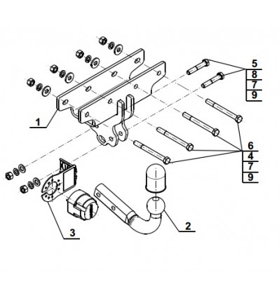 Фаркоп на Jeep Wrangler J-071