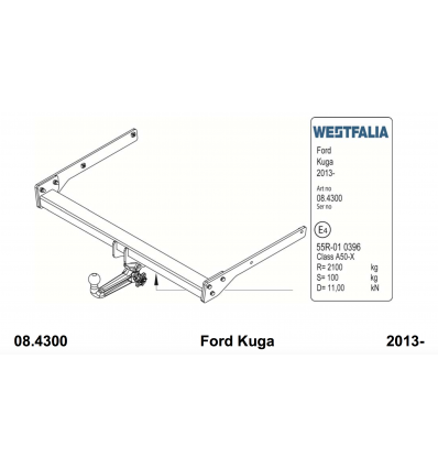 Фаркоп на Ford Kuga 307474600001