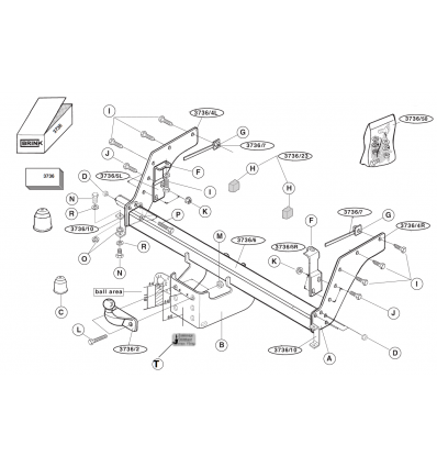 Фаркоп на Ford Ranger 373600