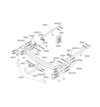 Фаркоп на Mercedes E 389400