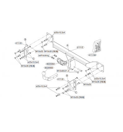 Фаркоп на BMW 5-Seria E60 411100