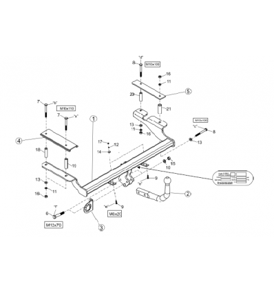 Фаркоп на Chevrolet Aveo 5257A