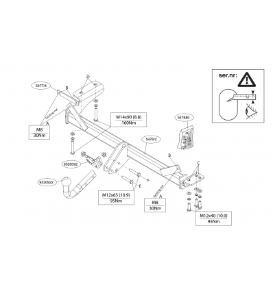 Фаркоп на Land Rover Evogue 547600