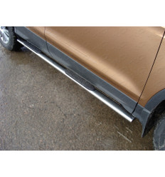 Пороги овальные с накладкой на Ford Kuga FORKUG13-12
