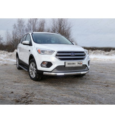 Защита передняя нижняя (овальная с ДХО) на Ford Kuga FORKUG17-20