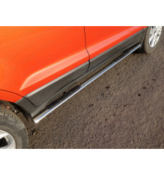 Пороги овальные с накладкой на Ford EcoSport FORECOSPOR14-06