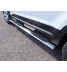 Пороги овальные с накладкой на Hyundai Creta HYUNCRE16-15