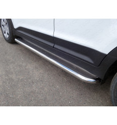 Пороги с площадкой (нерж. лист) на Hyundai Creta HYUNCRE16-21