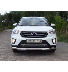 Защита передняя нижняя (овальная с ДХО) на Hyundai Creta HYUNCRE16-26