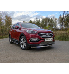 Защита передняя нижняя (с ДХО)на Hyundai Santa Fe HYUNSF4WD15-06