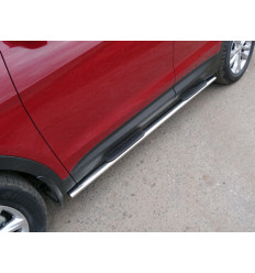 Пороги овальные с накладкой на Hyundai Santa Fe HYUNSF4WD15-11