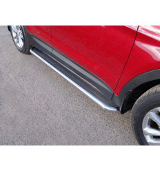 Пороги с площадкой (нерж. лист) на Hyundai Santa Fe HYUNSF4WD15-14