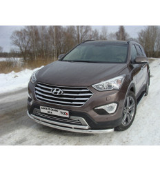Защита передняя нижняя (двойная) на Hyundai Santa Fe HYUNSFGR14-03