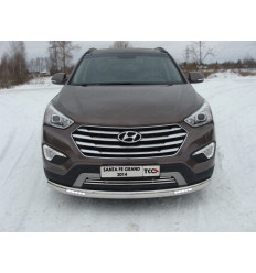 Защита передняя нижняя (овальная, с ходовыми огнями) на Hyundai Santa Fe HYUNSFGR14-18