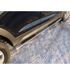 Пороги овальные с накладкой на Hyundai Tucson HYUNTUC15-02