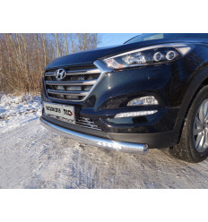 Защита передняя нижняя (овальная с ДХО) на Hyundai Tucson HYUNTUC15-25