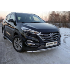 Защита передняя нижняя (двойная) на Hyundai Tucson HYUNTUC15-36