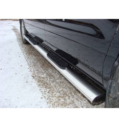 Пороги овальные с накладкой на Hyundai H1 Starex HYUNH113-03