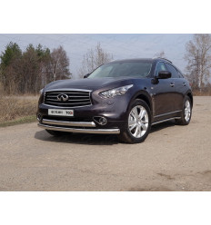 Защита передняя нижняя (двойная) на Infiniti QX70 INFQX7015-01