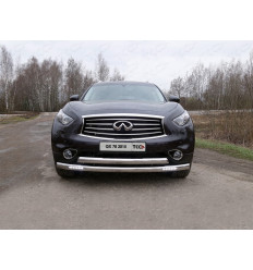 Защита передняя нижняя (двойная с ДХО) на Infiniti QX70 INFQX7015-11