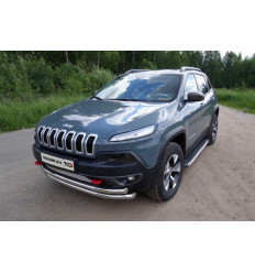 Защита передняя нижняя (двойная) на Jeep Cherokee JEEPCHERTRAIL14-01