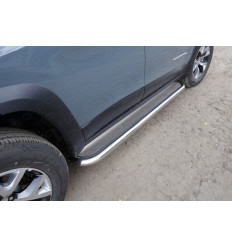 Пороги с площадкой (нерж. лист) на Jeep Cherokee JEEPCHERTRAIL14-07