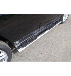 Пороги овальные с накладкой на Jeep Compass JEEPCOM14-05