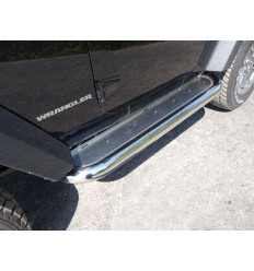Пороги с площадкой (нерж. лист) на Jeep Wrangler JEEPWRAN3D(3.6)14-08