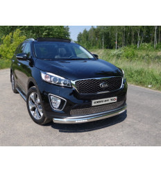 Защита передняя нижняя (овальная с ДХО) на Kia Sorento KIASOR15-02