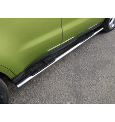 Пороги овальные с накладкой на Kia Soul KIASOUL14-10