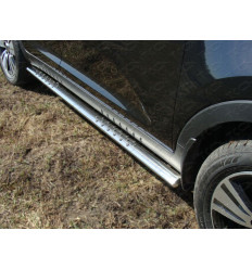 Пороги овальные с проступью на Kia Sportage KIASPORT14-05