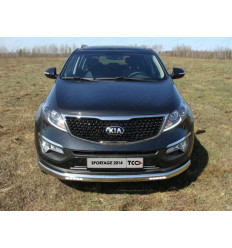 Защита передняя нижняя (овальная с ДХО) на Kia Sportage KIASPORT14-19