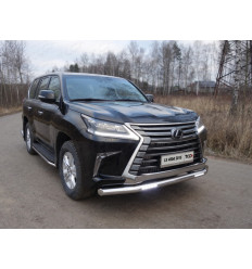 Защита передняя нижняя (с ДХО) на Lexus LX 570/LX 450d LEXLX450d15-13