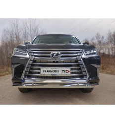 Защита передняя нижняя (двойная) на Lexus LX 570/LX 450d LEXLX450d15-17