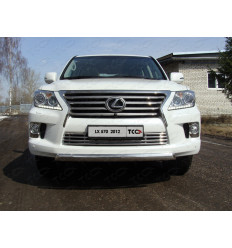 Защита передняя нижняя овальная (короткая) на Lexus LX 570 LEXLX57012-06