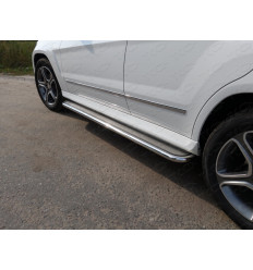 Пороги с площадкой (нерж. лист)  на Mercedes GLK MERGLK220D14-06