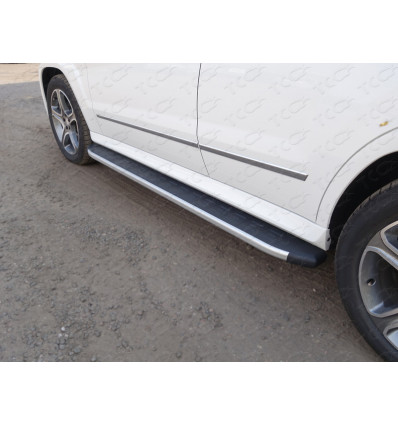 Пороги алюминиевые с пластиковой накладкой на Mercedes GLK MERGLK220D14-07AL