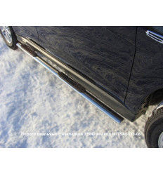 Пороги овальные с накладкой на Mitsubishi ASX MITSASX13-06