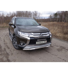 Защита передняя нижняя (короткая с ходовыми огнями) на Mitsubishi Outlander MITOUT15-02