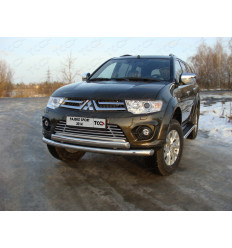 Защита передняя нижняя (двойная) на Mitsubishi Pajero Sport MITPASPOR14-01