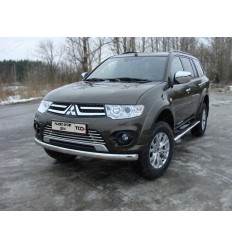 Защита передняя нижняя (овальная) на Mitsubishi Pajero Sport MITPASPOR14-03