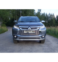Защита передняя нижняя (овальная) на Mitsubishi Pajero Sport MITPASPOR16-17