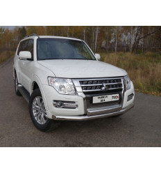 Защита передняя нижняя (двойная) на Mitsubishi Pajero MITPAJ414-01