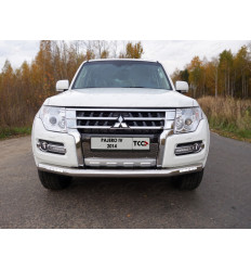 Защита передняя нижняя (с ходовыми огнями) на Mitsubishi Pajero MITPAJ414-18