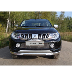 Защита передняя нижняя (овальная с ДХО) на Mitsubishi L200 MITL20015-02