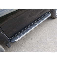 Пороги алюминиевые с пластиковой накладкой на Mitsubishi L200 MITL20015-11AL
