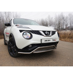 Защита передняя (кенгурин с вставкой и решеткой) на Nissan Juke NISJUK2WD14-03